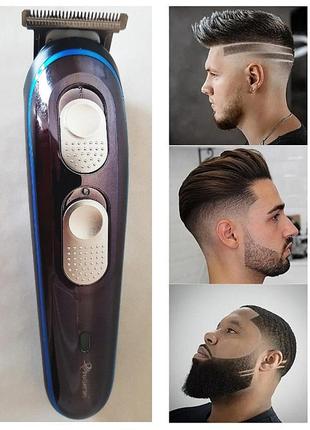 Бездротова машинка для стриження волосся gemei gm-587 3в1 акум...9 фото