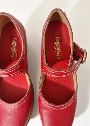 Шкіряні туфлі skechers, червоні, меррі джейн, на платформі, оригінал, натуральна шкіра,8 фото