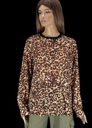 Брендова блузка сітка з леопардовим принтом "tu" plus-size, великого розміру. розмір uk20.1 фото