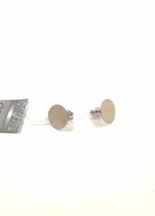 Сережки гвоздики срібні 925 проби з покриттям родію кільце..1 фото