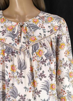 Брендовая блузка "peacocks" с цветами. размер uk14.2 фото