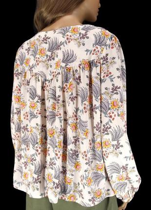 Брендовая блузка "peacocks" с цветами. размер uk14.3 фото