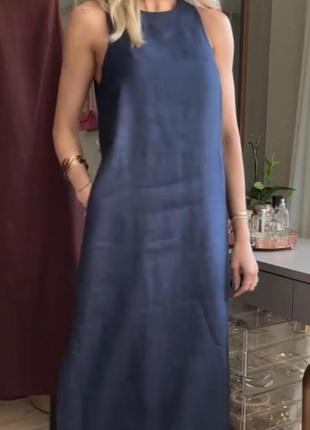 Сукня льон кольори: чорний , темно синій , та капучино
