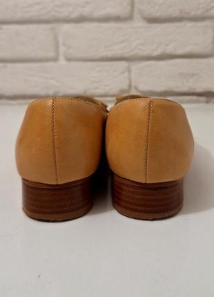 Кожаные лоферы туфли 5th avenue бежевого песочного цвета 38 размер натуральная кожа5 фото