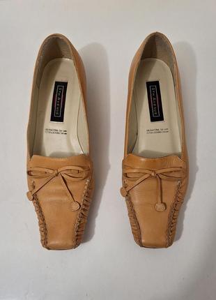 Кожаные лоферы туфли 5th avenue бежевого песочного цвета 38 размер натуральная кожа4 фото