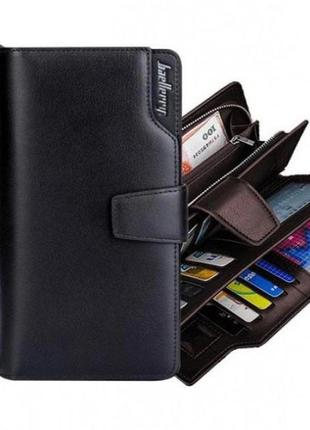 Мужской кошелек baellerry business s1063, портмоне клатч экокожа, стильный мужской кошелек. цвет: черный8 фото