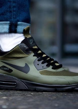 Мужские кроссовки nike air max 90 haki  (зима)