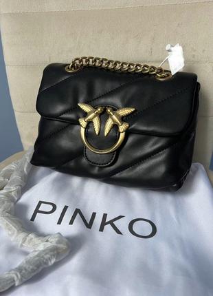 Жіноча сумка з еко-шкіри pinko lady black пинко молодіжна, брендова сумка маленька через плече