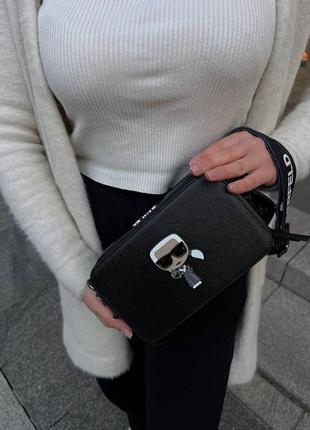 Жіноча сумка з екошкіри карл лагерфельд karl lagerfeld молодіжна, брендова сумка через плече4 фото