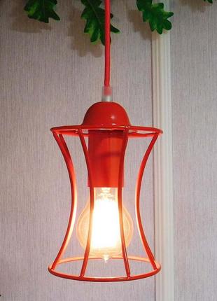 Підвісний світильник на 3-лампи sandbox/sp-3r e27 червоний4 фото