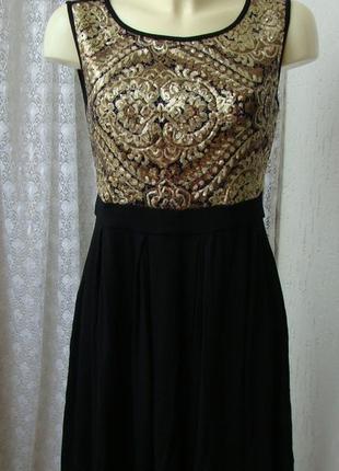 Платье черное коктейльное пайетки anna field р.46 60982 фото