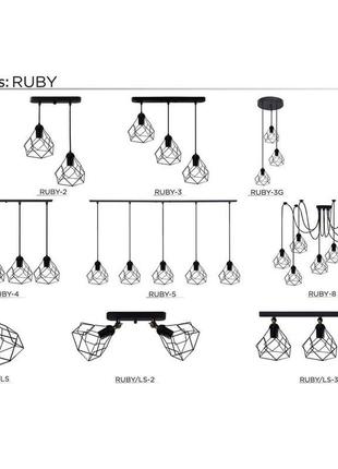 Підвісний світильник на 3-лампи ruby/sp-3w e27 білий7 фото