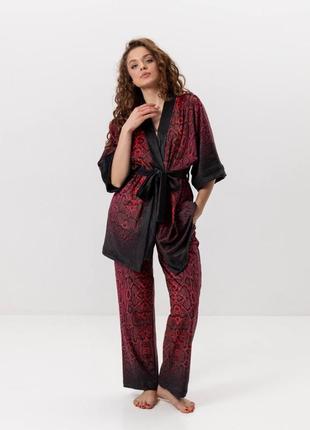 Комплект женский из плюшевого велюра штаны и халат красная змея 3428_l 15997 l