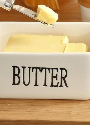 Масленка керамическая butter 7793 600 мл белая3 фото