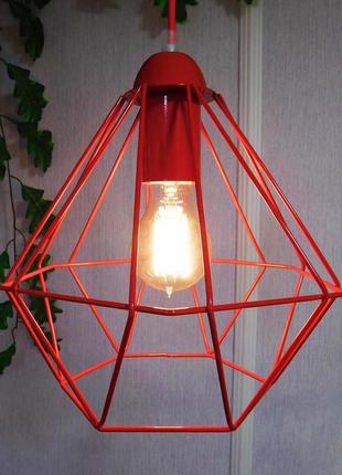 Підвісний світильник на 3-лампи classic/sp-3r e27 червоний3 фото