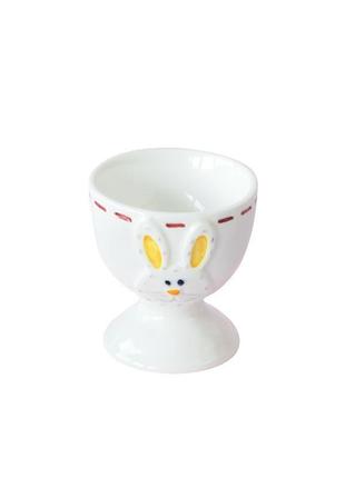 Подставка под яйцо керамичяская кролик пасхальный 6798 белая3 фото