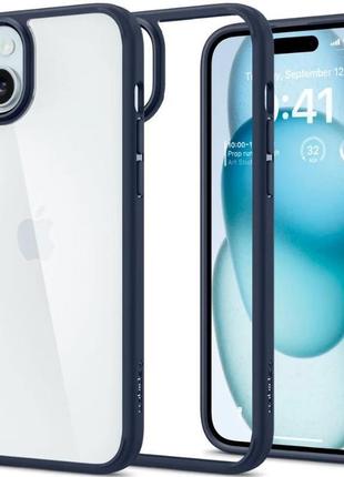 Чохол spigen для iphone 15, ultra hybrid, navy blue