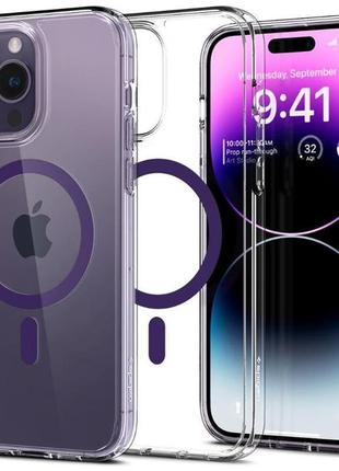 Чохол spigen для iphone 14 pro, ultra hybrid magfit, deep purple