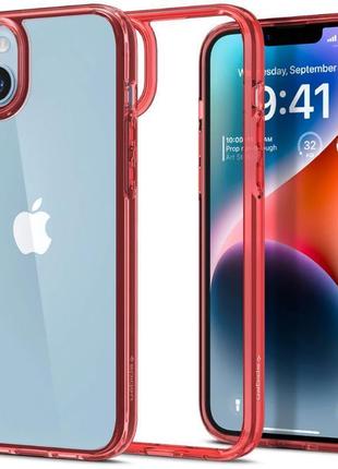 Чохол spigen для iphone 14 plus, ultra hybrid, red crystal