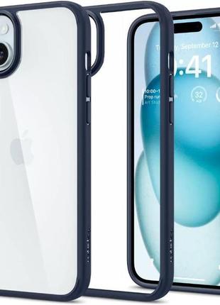 Чохол spigen для iphone 15 plus, ultra hybrid, navy blue