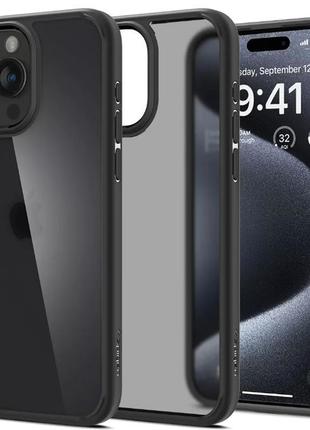 Чохол spigen для iphone 15 pro, ultra hybrid, frost black