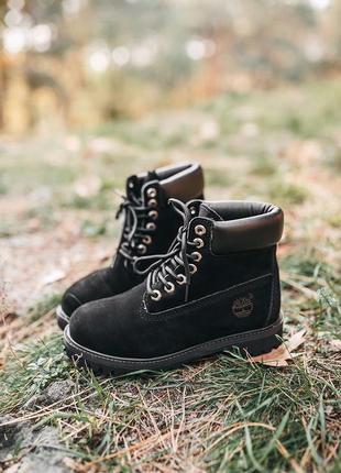 Женские ботинки timberland “black” хутро