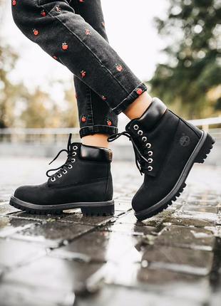 Жіночі черевики timberland "black" (термо)