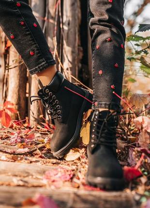 Женские ботинки timberland “black” (термо)4 фото