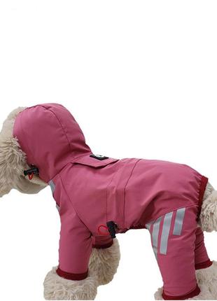 Дождевик-комбинезон для собак 11512 s розовый3 фото