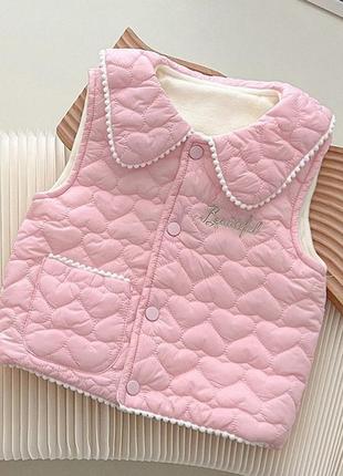 Стильна жилетка для дівчинки рожева beautiful 10199, розмір 120