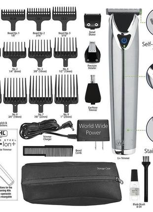 Тример wahl stainless steel, акум., роторний мотор, насадок-9,...