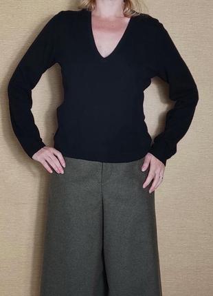 Шерстяной черный свитер джемпер пуловер кофта2 фото