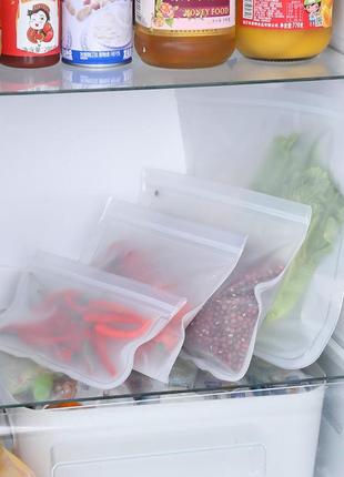 Набір багаторазових пакетів для зберігання в холодильнику 11863 4 шт10 фото