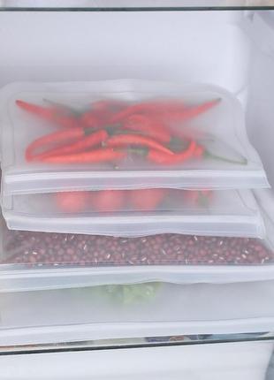 Набір багаторазових пакетів для зберігання в холодильнику 11863 4 шт9 фото