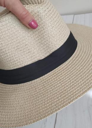 Солом'яний капелюх федора, капелюх ковбойка, шляпа соломенная2 фото