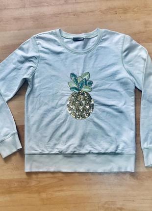 Бавовняний світшот з об'ємною аплікацією з намистин і пайеток ананас від matalan