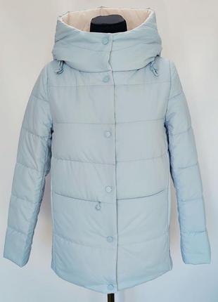 Куртка двухсторонняя демисезонная towmy 8811 голубая бежевая