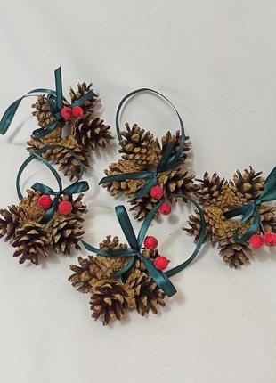 Новогодний декор, набор ёлочных украшений из натуральных шишек4 фото