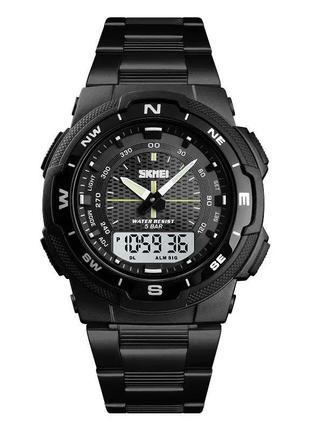 Часы наручные мужские skmei 1370bkwt, часы для военнослужащих, фирменные спортивные часы