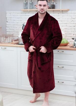 Мужской махровый халат, теплый мужской халат длинный2 фото