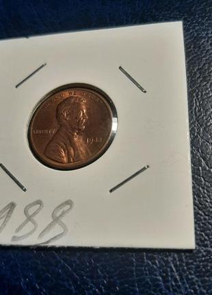 Монета сша 1 цент, 1988 року, без мітки монетного двору7 фото