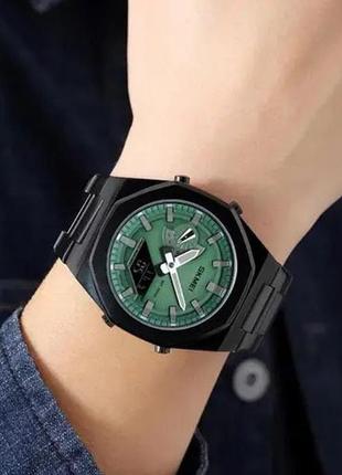 Часы наручные мужские skmei 1816bkgnbk, стильные классические мужские часы, фирменные спортивные часы6 фото