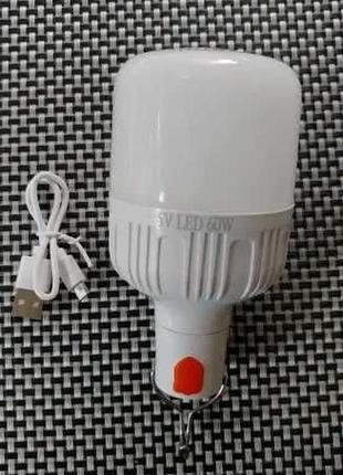 Акумуляторна підвісна лампа світильник на гачку 5v led 60w3 фото