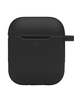 Чехол с карабином silicone case airpods 1 / airpods 2 black