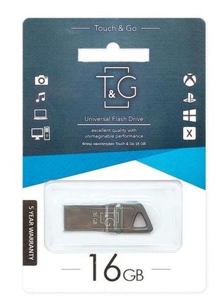 Флешпам'ять t&g usb 2.0 16 gb metal 114 steel