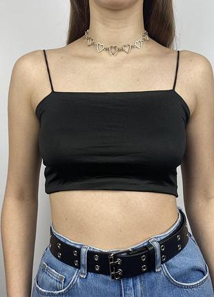 Жіночий топ-майка | базовий топ чорного кольору