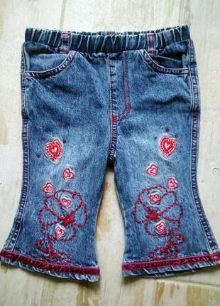 Дитячі легенькі джинси з вишивкою1 фото