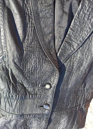 Розкішний вінтажний шкіряна куртка, піджак хл8 фото