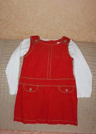 Сарафан микровельветовый девочке 3-4 года от next, англия