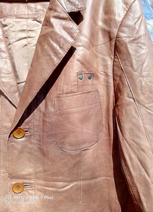 Розкішний шкіряний піджак, куртка polar leder3 фото